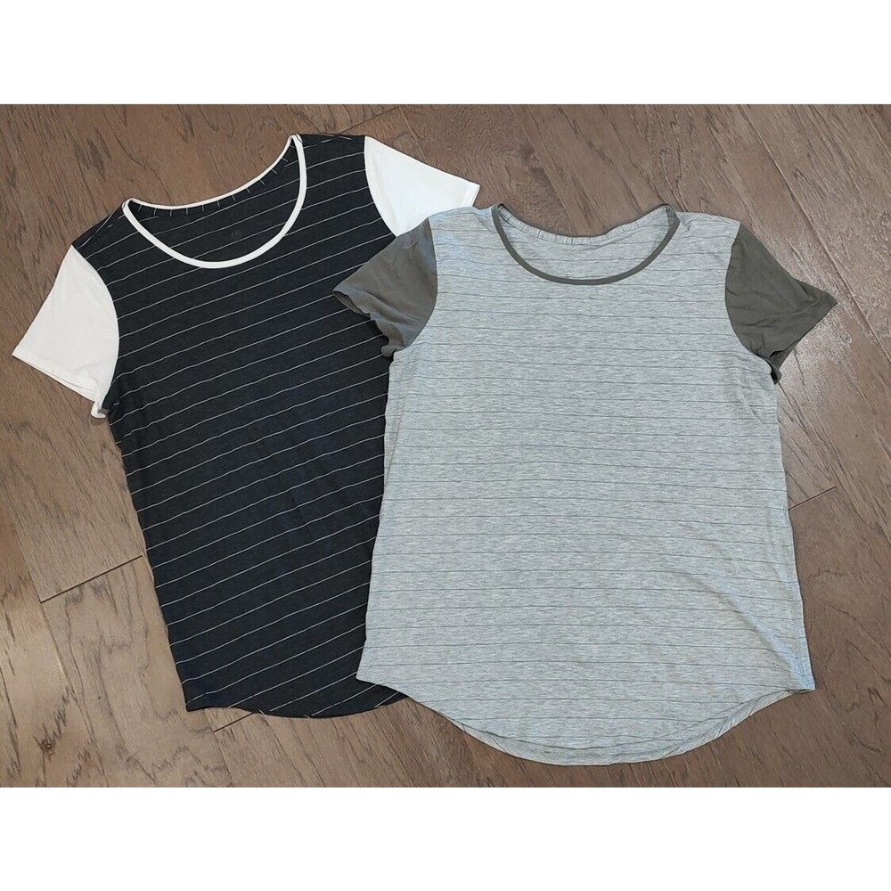 Lululemon Love Crew (2)| Size 8| Green/Grey Stripe+Dark Grey/White Strip…